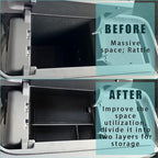 BestEvMod for Rivian R1T & R1S Accessories Center Console Organizer Tray Armrest Storage Box ABS Material with PVC Trim Compatible with Rivian R1T/R1S 2022-2025 2026 Accessories(W/O Coin.Black)