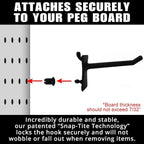 PegPro® 2" Hooks Kit for Standard “Wood Fiber” pegboard – Durable Plastic Pegboard Hooks - for Garage, Kitchen, Craft Room, a