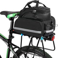 Bike Rear Rack Bag,10-25L Bicycle Trunk Bag with Rain Cover, Pannier Bike Bag with 2 Side Foldable Panniers, with Reflective Strips and Shoulder Strap, for Shopping,Cycling,Trip (Black)