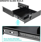 Under Desk Drawer Storage with Lock, 16"x11.8"x3.6", Metal Undermount Table Drawer, Ball Bearing Slides Out Tray Organizer fo