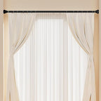 Adjustable Stainless Steel Curtain Rod No Drilling Retractable Clothes Pole for Indoor Use Rubber Ends for Smooth Surfaces Ba