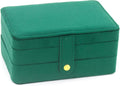 KOOAAICCHI Small Jewelry Box, Travel Jewelry Organizer, Portable Jewelry boxes for Women Girls Gift, Double Layers PU Leather
