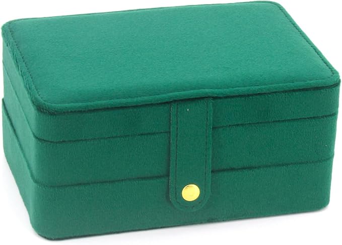 KOOAAICCHI Small Jewelry Box, Travel Jewelry Organizer, Portable Jewelry boxes for Women Girls Gift, Double Layers PU Leather