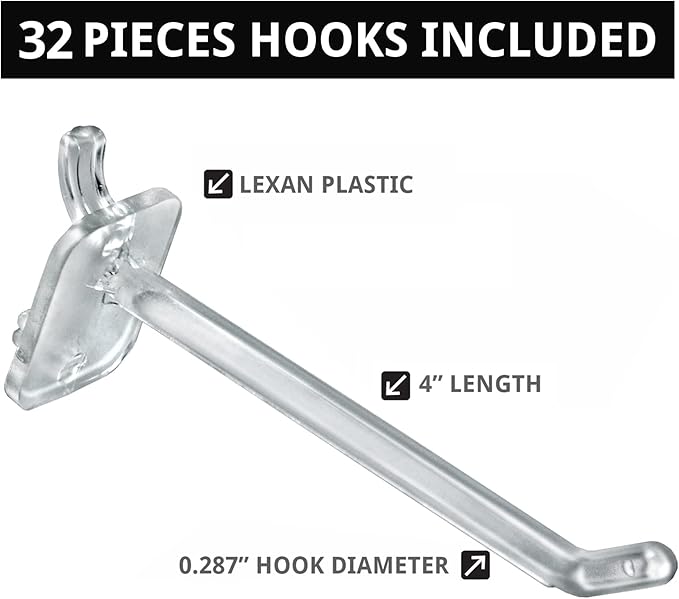 Azar Displays 701414-CLR-4C32 Rotating Countertop Display Kit with Peg Hooks Included, 14 Inches Wide x 14 Inches Deep x 20 I