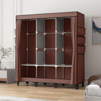 Portable Closet, 51.18" Large Capacity Clothing Storage Organizer with 3 Hanging Rods 6 Shelves 18 Side Pockets, Dustproof St