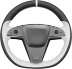 MEWANT Hand Stitched Tesla Model S(O-Shaped) Steering Wheel Cover Wrap for Tesla Model S 2021-2023 / Model X 2021-2023 Steering Wheel Accessories