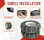 Mytee Products CAM Square Link Dual Snow Tire Chain Compatible w/ 24.5" Rim Diameter & 11" Wide Car Pickup Low-duty Trucks SU