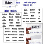 10 Pack White Clothing Rack Size Dividers Plus 60 Labels (1 Inch) and 16 Large Blank Labels, Large Rectangular Clothing Close