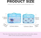 MINISO Disney Stitch Compression Packing Cubes for Travel, 2 Pack Lightweight Suitcase Organizer Bags Set Carry On Luggage, W