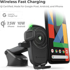iOttie Car Charger Easy One Touch Wireless 2 Qi Charging Dashboard Phone Mount for iPhone, Samsung Galaxy, Huawei, LG, Smartphones