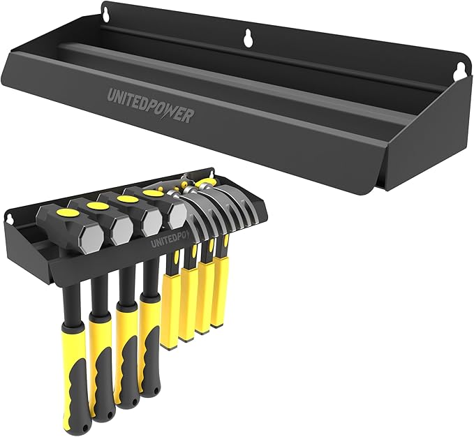 UNITEDPOWER Hammer Holder, Wall Mount Storage Rack Organizer for Workshop, Shed, Garage, Home, Fit Most of Hammer or Small To