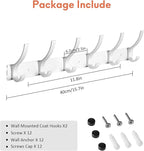 Optish Coat Rack Wall Mount, Coat Hook Wall Mount, Wall Hooks for Hanging, Hat Rack for Walls, Coats Hanger with 12 Hook, Tow