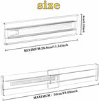 12 Pcs Drawer Dividers for Clothes, 3.15" High 11.34"-19.69" Adjustable Expandable Dresser Drawer Organizer, Clear Plastic Se