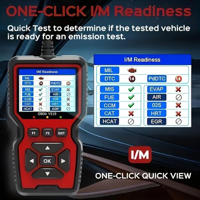 V519 OBD2 Scanner Diagnostic Tool, Car Code Reader with 35,901 Built-in DTC Lookup, Check Engine Light Reader, Live Data, I/M
