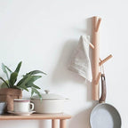 Coat Rack 2 pack-Wall Mounted Hat Rack Coat Hooks-Sturdy Wooden Coat Rack Stand-Entryway Hall Tree Coat Tree with Solid Base 