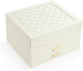 Amearea Jewelry Box Organizer for Women Girls with Mirror, 3-Layer Large Jewelry Storage Case, Synthetic Leather Jewelry Hold