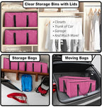 ClearSpace Oversized Moving Bags or Storage Bag – Large Moving Boxes with Backpack Straps, Zippers & Handles – Heavy-Duty Pac