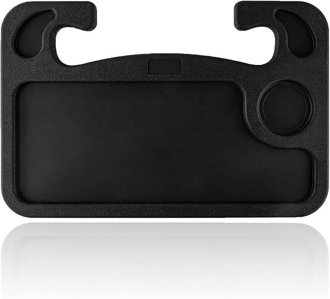 Car Steering Wheel Desk Tray for Laptop and Eating 2 in 1 Multipurpose Travel Accessory with Drink and Pen Holder Compatible with Most Vehicles