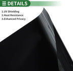 Motoforti Universal Car Window Tint Film Privacy Film 9.84 ft x 23.62 Inch Carbon 2PLY PET Black 1 Pc VLT 16% IRR 60% URV 95%