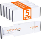 Lifewit 5 Pack 4" High Drawer Dividers 28-43.5cm/11-17" Adjustable Drawer Organizer for Clothes/Utensils, Expandable Drawer S