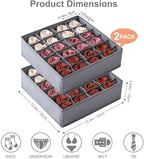 Qozary 2 Pack Socks Underwear Drawer Organizer Divider, 24 Cell or 16 Cell Collapsible Cabinet Closet Organizer Storage Boxes