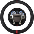 Suede Steering Wheel Cover,Compatible with Chrysler 200/300 Sebring Town&Country SuedeLeather Sport Non-Slip Wheel Cover Car Interior Accessories 15 inch for Man and Women