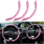 Mandark 3PCS Carbon Fiber Car Steering Wheel Cover, Anti-Skid Leather Vehicle Segmented Steer Wheel Protector, Auto Interior 
