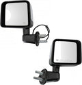 TRQ Driver and Passenger Side Power Heated Chrome Mirror Set Smooth Housing Compatible with 2015-2017 Jeep Wrangler 2018 Wran