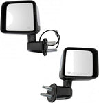 TRQ Driver and Passenger Side Power Heated Chrome Mirror Set Smooth Housing Compatible with 2015-2017 Jeep Wrangler 2018 Wran