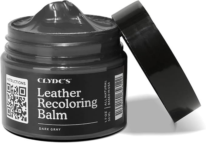 Clyde's™ Recoloring Balm | Non-Toxic Material Dye & Restorer for Furniture, Car Seats, & More | 23 Colors (Dark Gray, 50ML)