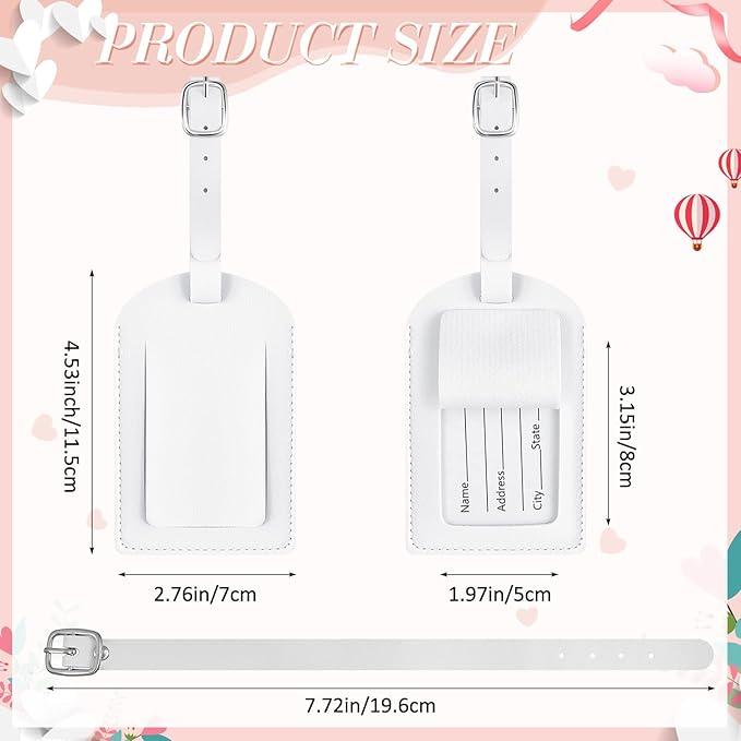 Dunzy 30 Pieces Leather Luggage Tag Women Identifiers Travel Suitcase Tags for Luggage Travel Backpack Bag Wedding Favors Wom