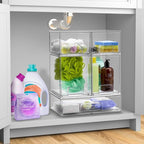 Sorbus Acrylic Storage Containers - 2 Pack, Stackable Storage Bins Set for Bathroom Organization - Clear Acrylic Drawer Organ