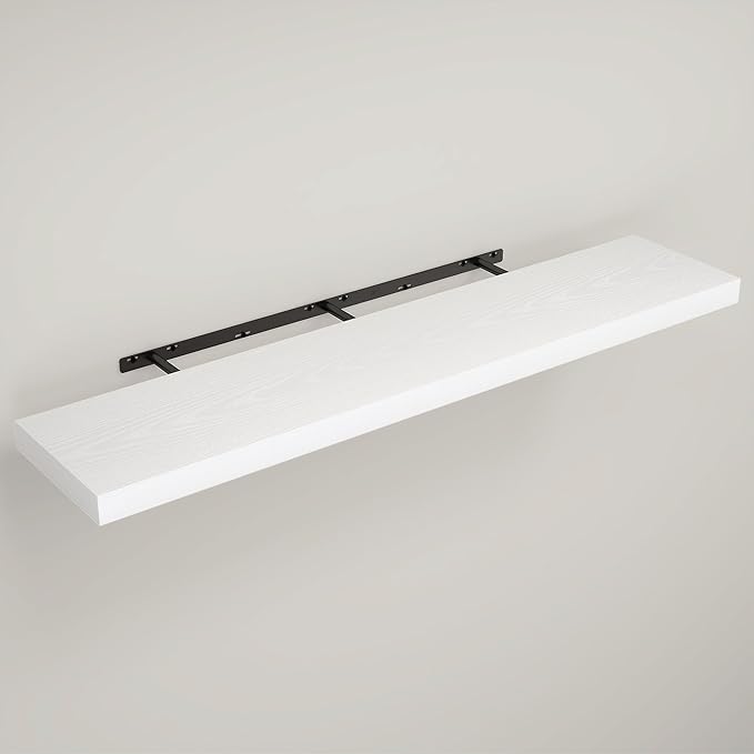 Floating Shelves for Wall, 9.3" Deep Wall Mounted Wood Shelves for Bathroom, Bedroom, Living Room, Kitchen, Hanging Shelf for