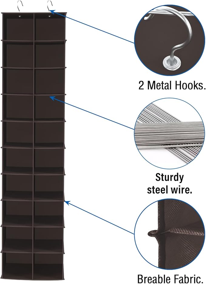 Libeder Hanging Shoe Organizer for Closet, Hanging Closet Organizers 20 Section Shoe Shelves, Space Saving Shoe Holder & Stor