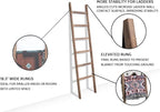 FUIN 6.4ft Extra Wide Wooden Blanket Ladder Living Room Decorative Wal Leaning Farmhouse Quilt Display Holder Rustic Wood Tow
