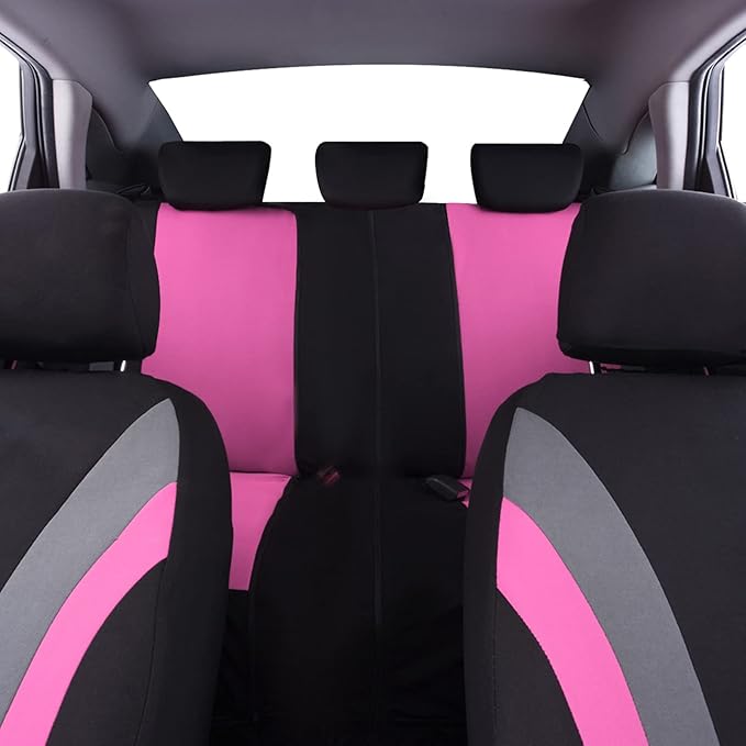 CAR PASS Line Rider Sporty Cloth 11PCS Universal Fit Car Seat Cover -100% Breathable with 5mm Composite Sponge Inside,Airbag 