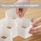 MORNITE 2 Sets Sock Drawer Organizer, Drawer Divider Organizer for Underwear Socks Ties Belts Assemble Honeycomb Separator Cl