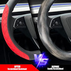 LKWLIKEI Leather Steering Wheel Cover. Elegant Diamond Checkered Design, Non-Slip and Breathable, for Tesla Model 3/Y Steerin