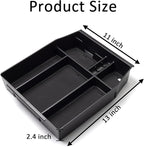 Center Console Organizer Tray for Ford F150 2021 2022 2023 2024 Accessories Interior Secondary Storage Armrest Box Insert Hidden Cubby Drawer (Full Console w/Bucket Seats ONLY) (Black Trim)