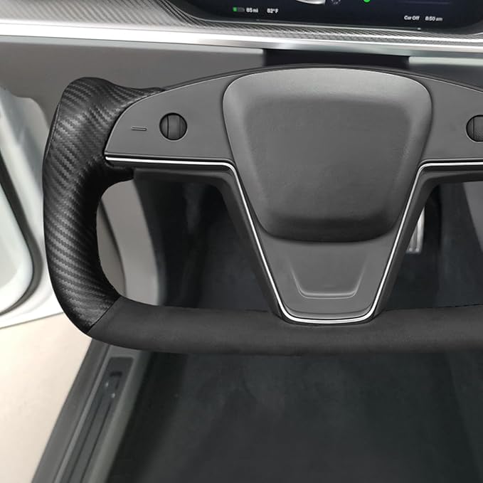MEWANT Hand Stitched Tesla Model S Yoke Steering Wheel Cover Wrap for Tesla Model S 2021-2023 / Model X 2021-2023 Tesla Yoke Steering Wheel Accessories