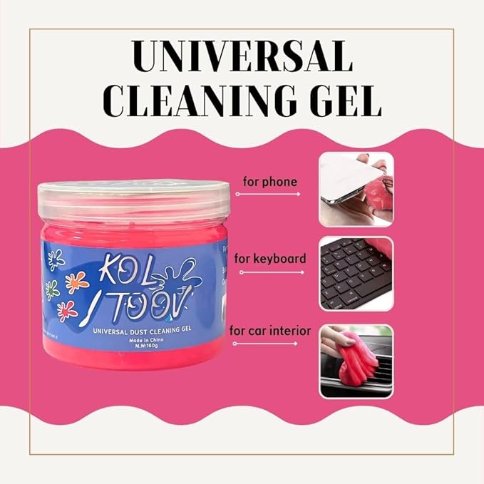 Ultimate Pink Car Cleaning Gel: Automotive Detailing Putty for Interior Care, Vent Cleaning, and Dust Removal Reusable Cleani