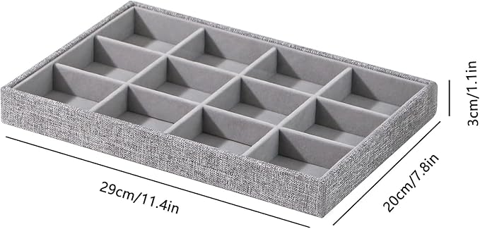 Stackable Jewelry Organizer Tray For Drawers,White Leather Small Earring Storage Tray,Bracelet And Necklace Display Box,Jewel