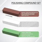 6PCS Buffing Wheels for Drill and 3 PCS Polishing Compounds, Wheel Polishing Kit, Polishing Wheel for Stainless Steel/Aluminum/Chrome/Wood/Jewelry/Plastic/Ceramic/Glass etc
