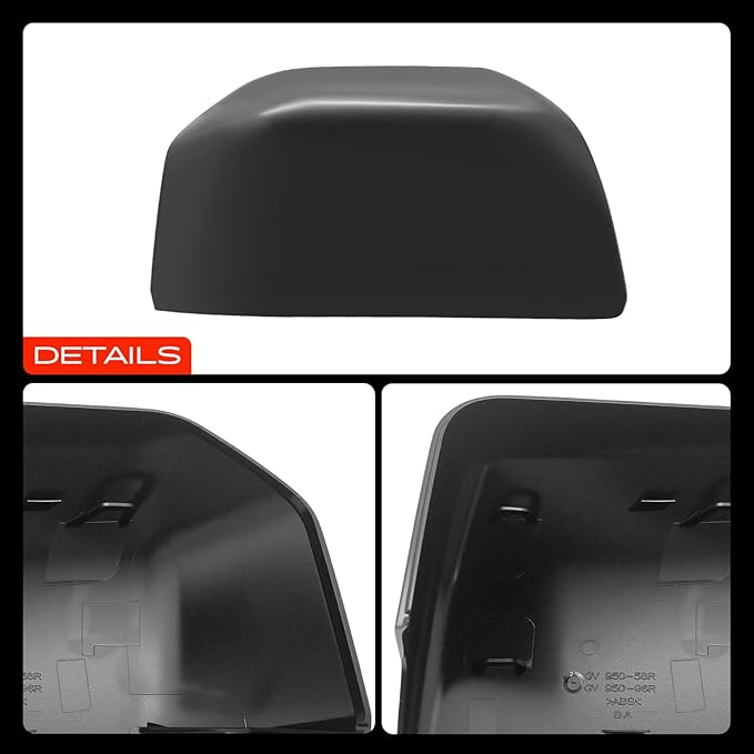 A-Premium Passenger Side Rearview Mirror Cover Cap - Compatible with Ford F-150 F150 2015-2020 - Smooth Black
