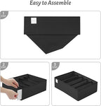 4 Packs T-shirt Drawer Organizers for Clothing,5 Grids Compartment Wardrobe Storage Box, Washable Clothes Organizer for Folde