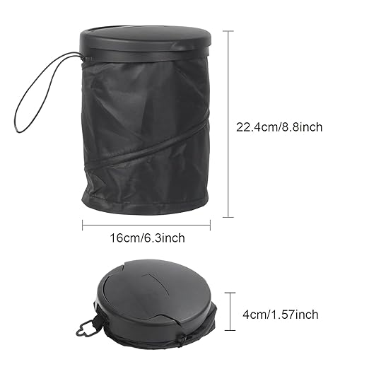 Car Trash Can,Collapsible Pop-up Trash Bin,Auto Foldable Cars Trashcan Waste Basket,Automotive Portable Car Garbage Cans with Lid for SUV,Truck and Vehicle