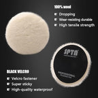 SPTA Wool Buffing Polishing Pads, 3Pcs 6 Inch (150mm) Wool Cutting Pad, Wool Compounding Pad, Buffing and Polishing Pads for 6 Inch Car Polisher Compounding, Polishing, Buffing