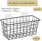 JUNCHU CHERRY 5 Pack Hanging Storage Basket, Bathroom Basket, Household Goods, with Traceless Tape, no Drilling, for Cabinet 