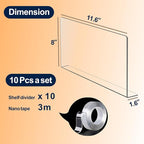 Acrylic Shelf Dividers For Closet Organization，Sweater Organizer For Closet - 10pack 8” Tall Clear Plastic Shelf Dividers For