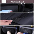 2 Pack PU Leather Premium Car SeatBack Organizer Travel Accessories Kick mats Back seat Protector and Cup Holder Holder Universal Use Seat Covers (23×17.1 in)